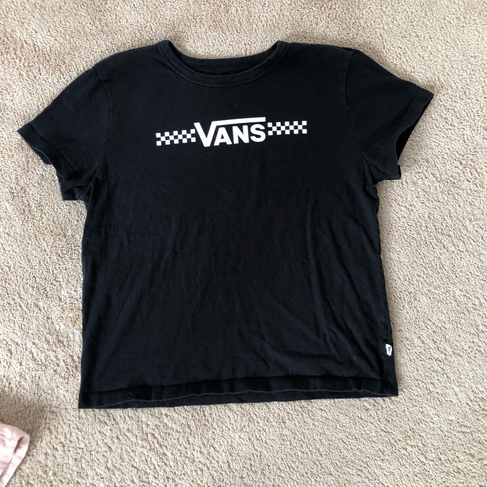 vans black and white top